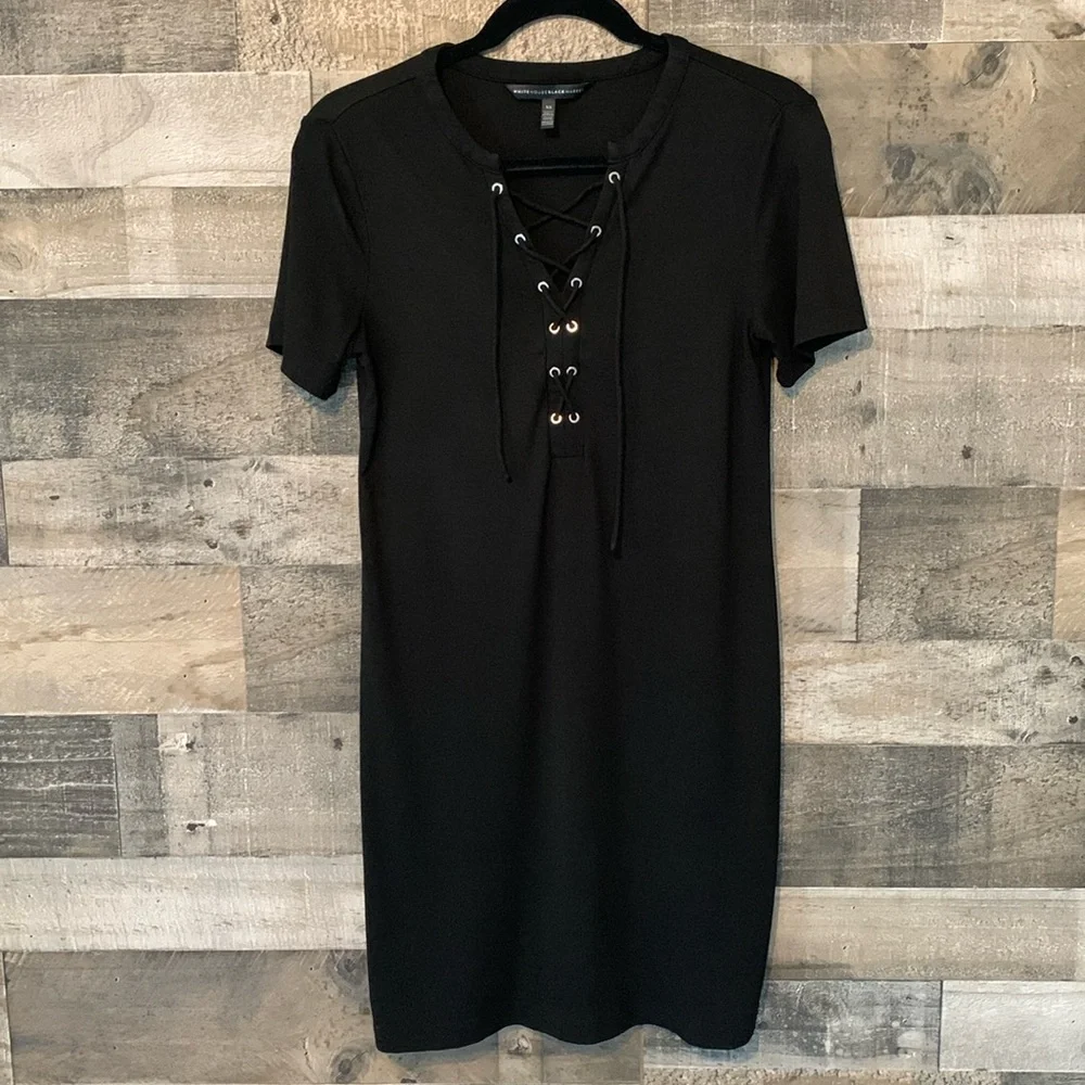White House Black Market Black Dress With Tie Front Size XS - Picture 14 of 16
